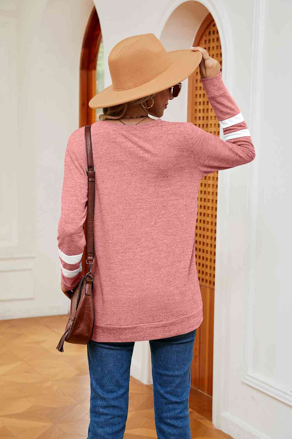 Full Size V-Neck Long Sleeve T-Shirt