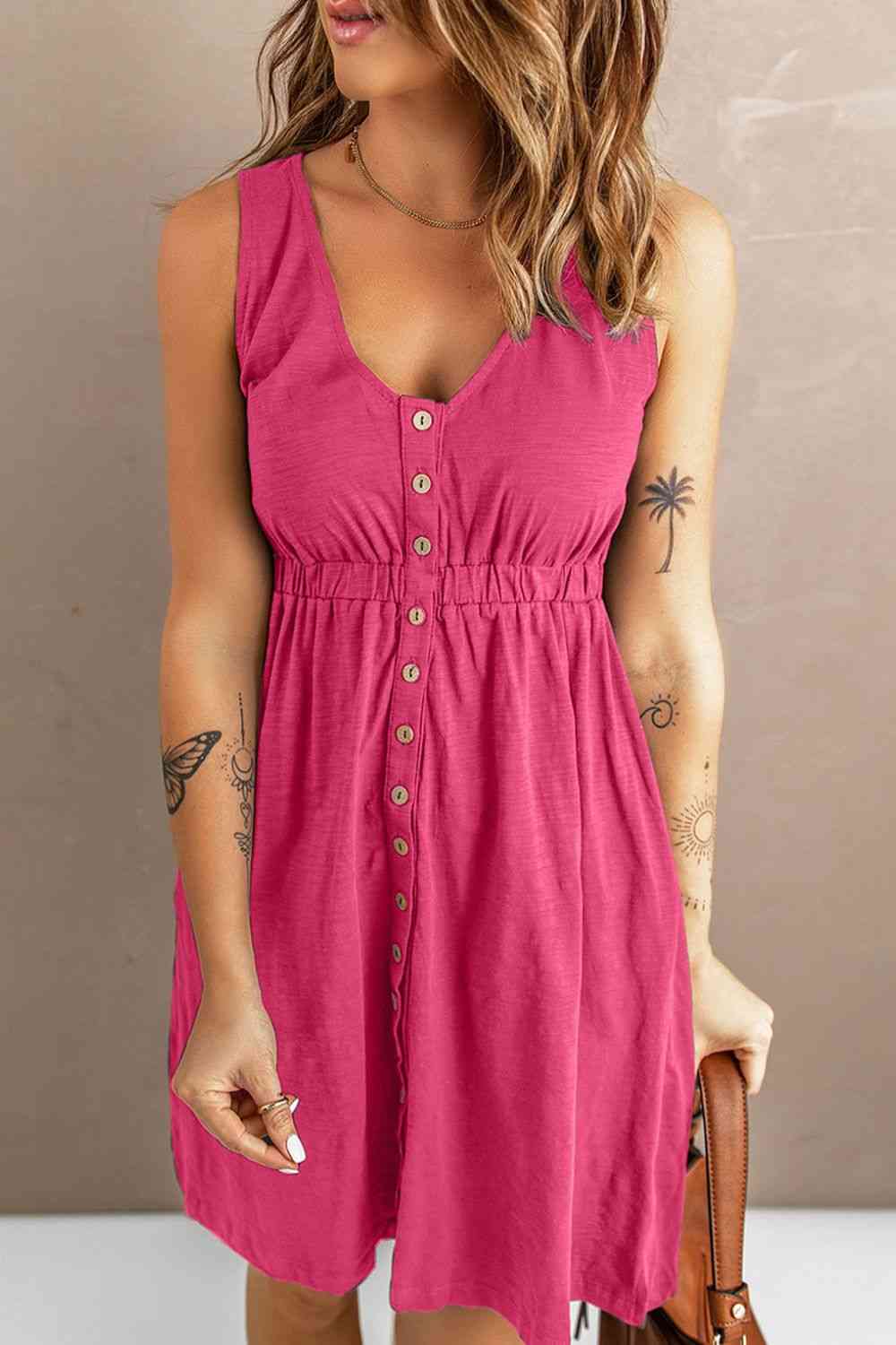 Women's Dana Sleeveless Button Down Mini Magic Dress