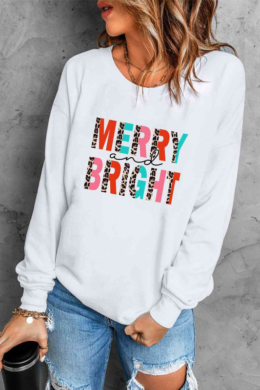 Christmas MERRY AND BRIGHT Graphic Sweatshirt