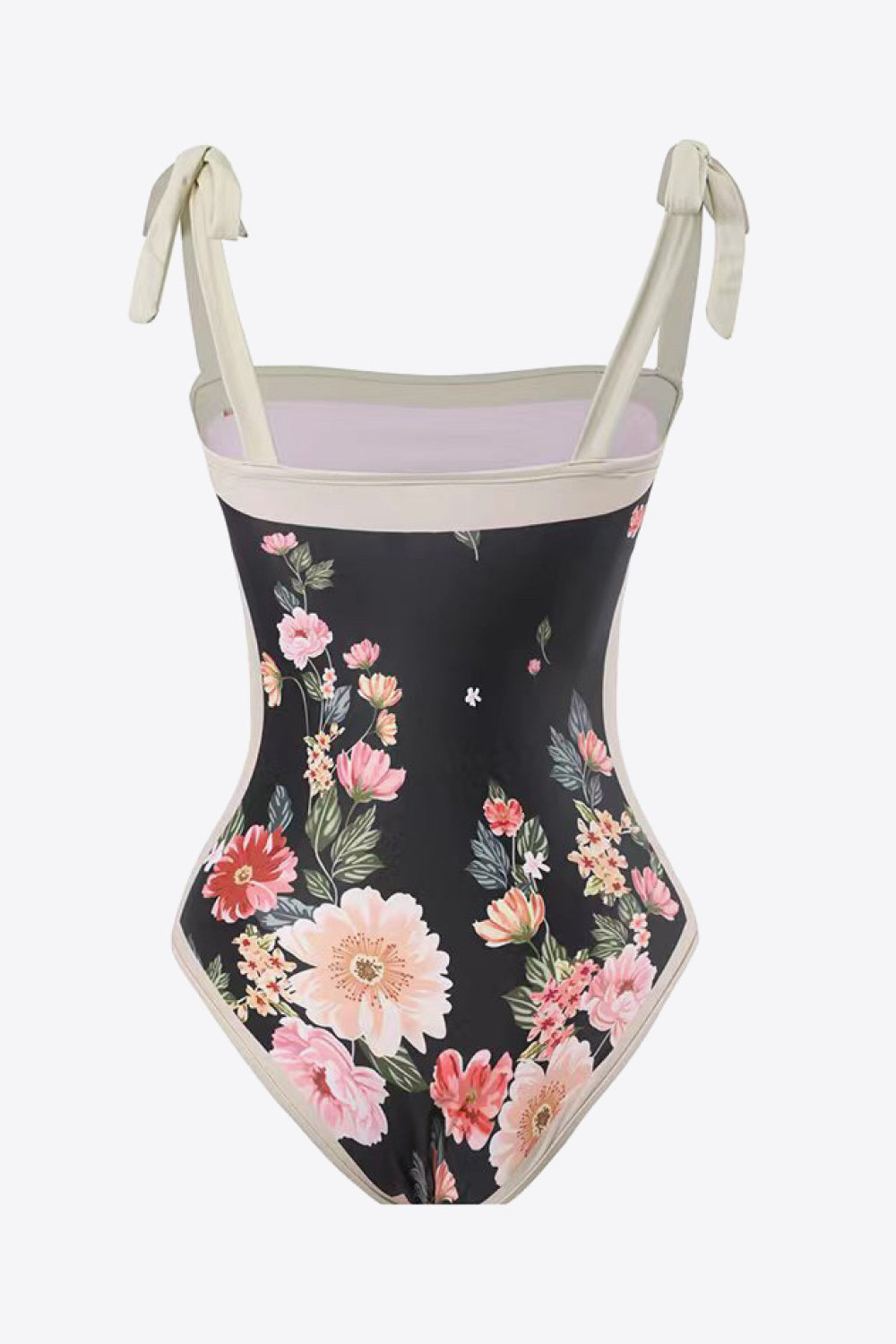 Full Size Floral Tie-Shoulder Two-Piece Swim Set