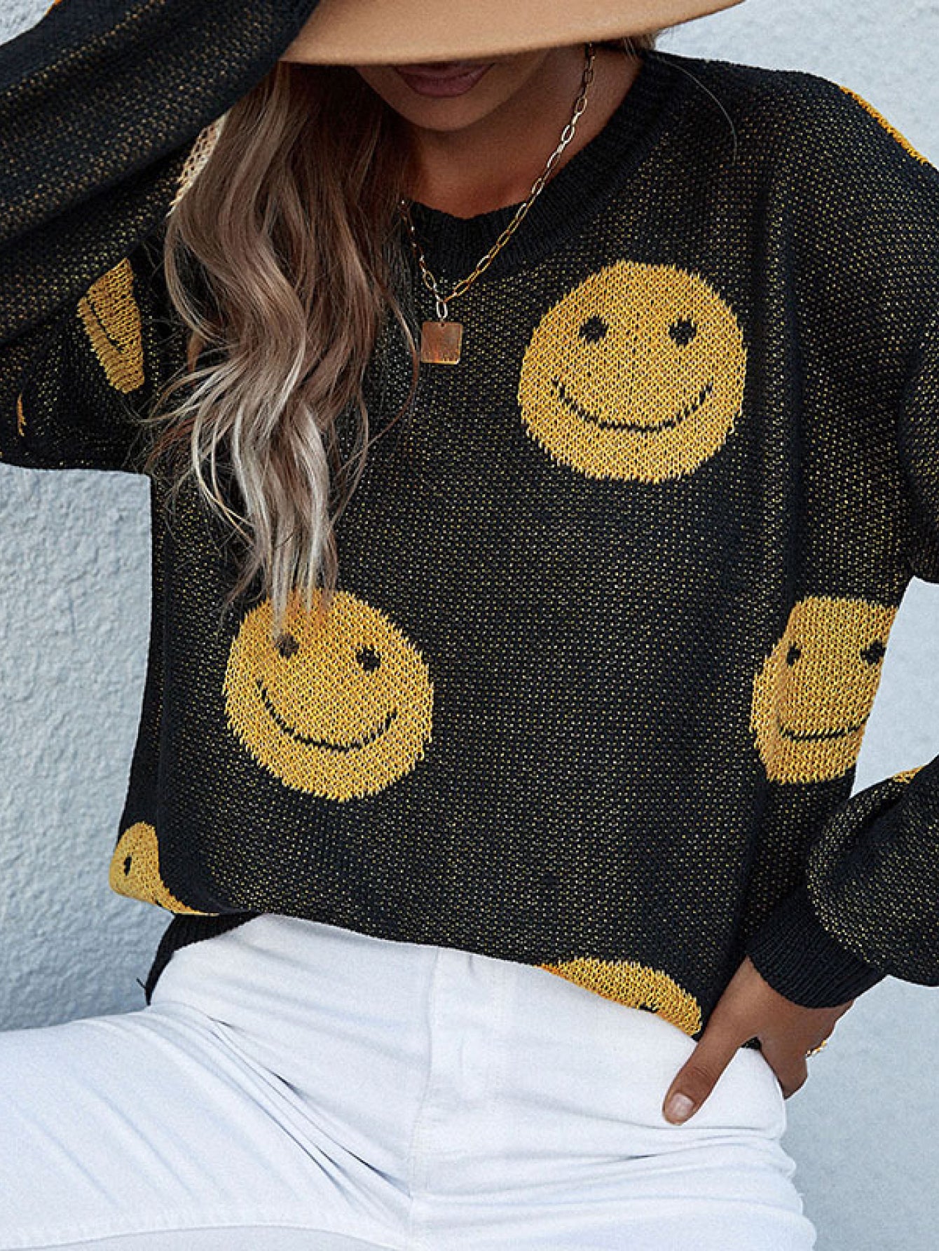 Women's Smiley Face Sweater