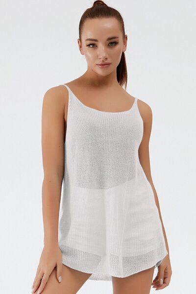 Scoop Neck Spaghetti Strap Knit Cami