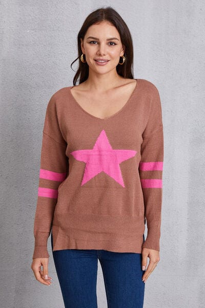 Laura Jay Star Scoop Neck Dropped Shoulder T-Shirt