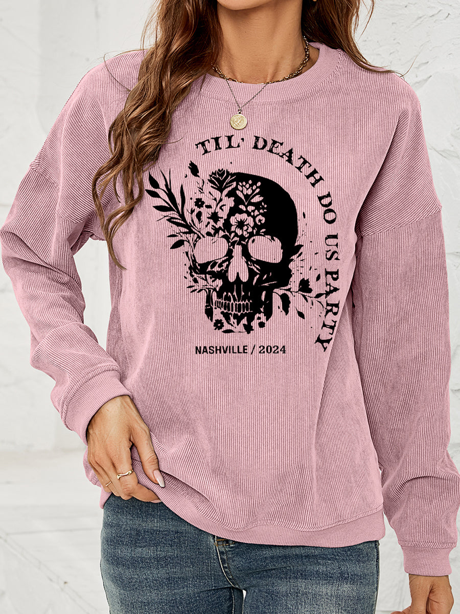 Skull Graphic HALLOWEEN Dropped Shoulder Sweatshirt