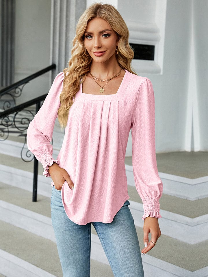 Full Size Square Neck Puff Sleeve Blouse