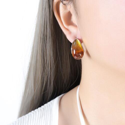 Resin Teardrop Earrings in Assorted Colors