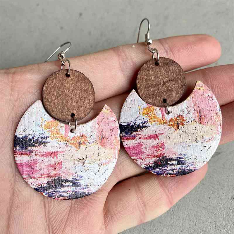 Artistry Designs Wood & PU Drop Earrings