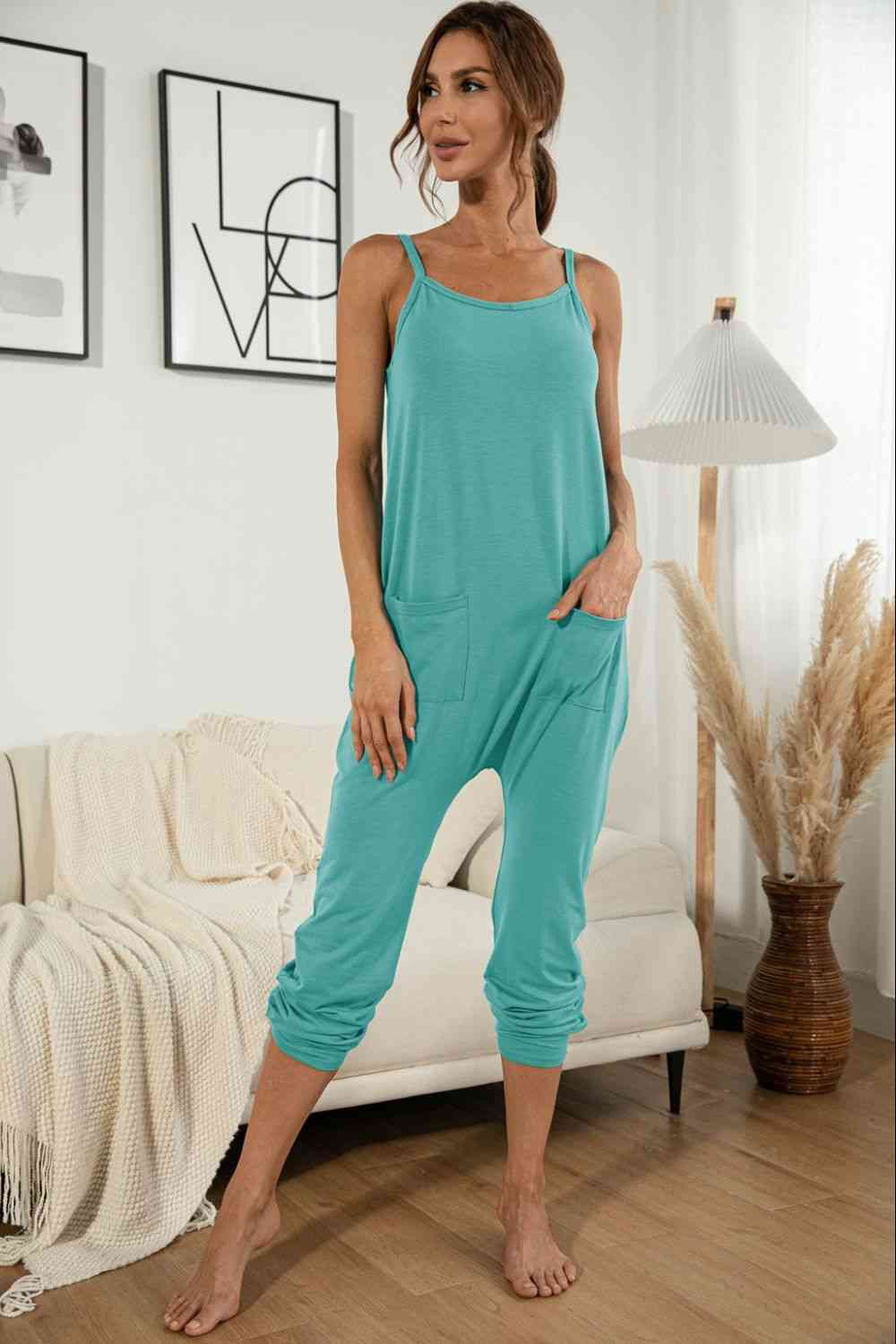 KenyaBay Spaghetti Strap Pocket Jumpsuit