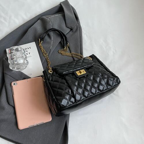 Dazzling Lifestyle Black PU Leather Shoulder Bag