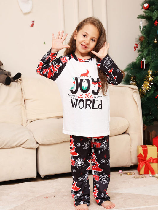 Little Girls or Boys JOY TO THE WORLD Christmas Graphic Two-Piece PJ Set SZ 3M -18M