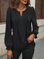 Women's CallistaAnn Notched Flounce Sleeve Blouse