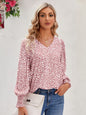 Women's BeautyEve Printed V-Neck Lantern Sleeve Blouse