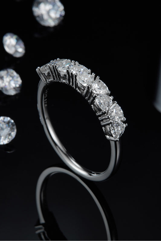 1 Carat Moissanite 925 Sterling Silver Half-Eternity Ring 💜