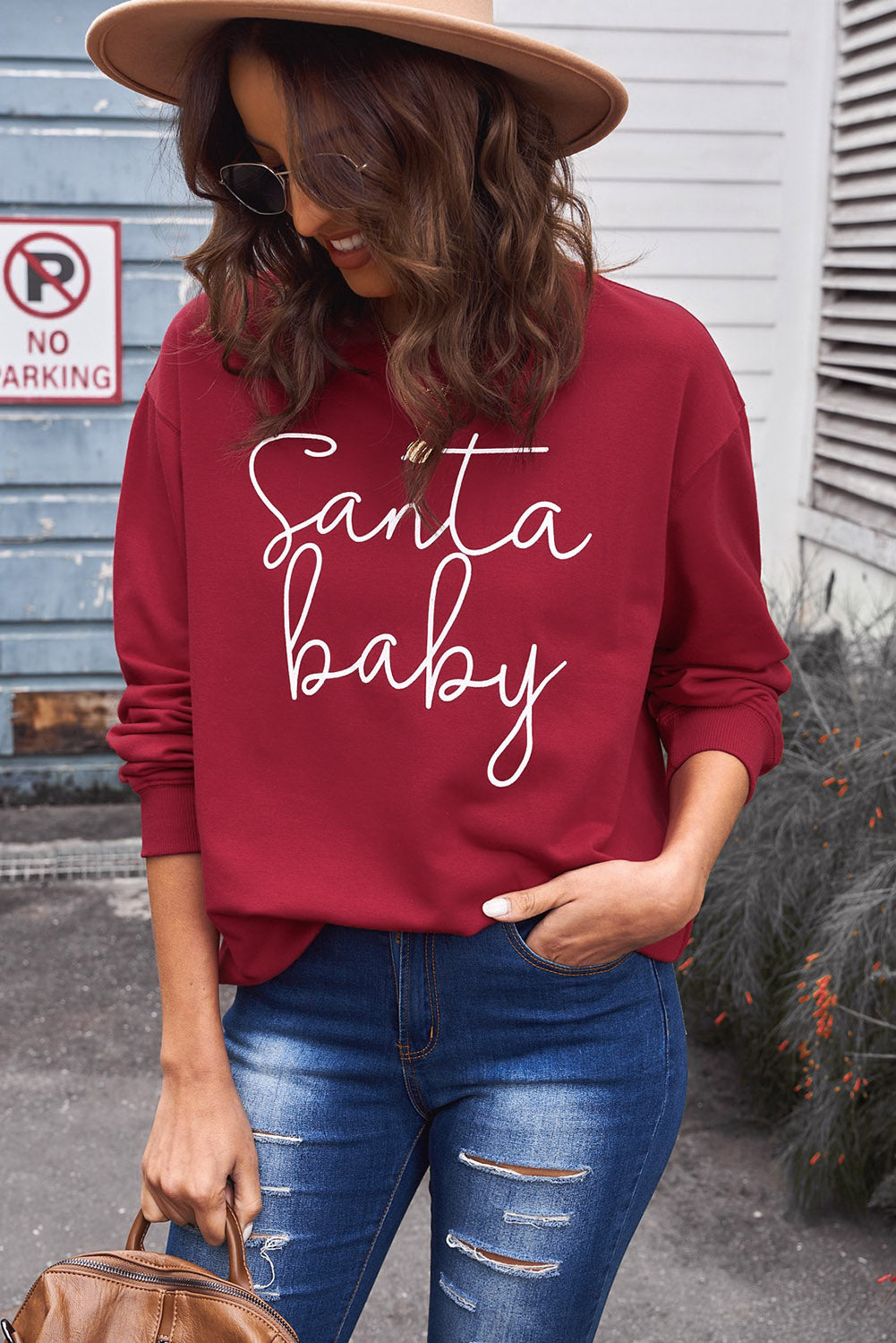 Christmas Full Size SANTA BABY Graphic Sweatshirt