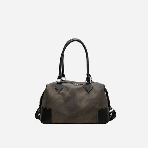 Fantasy Alpha Bags Contrast PU Leather Shoulder Bag