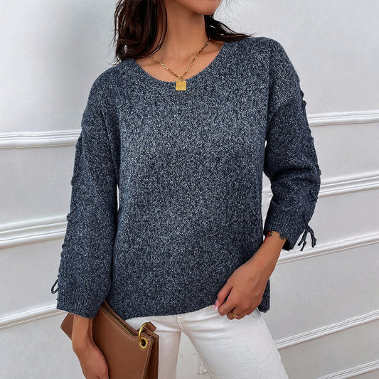 Chic Babe' Round Neck Dropped Shoulder Sweater 🦋