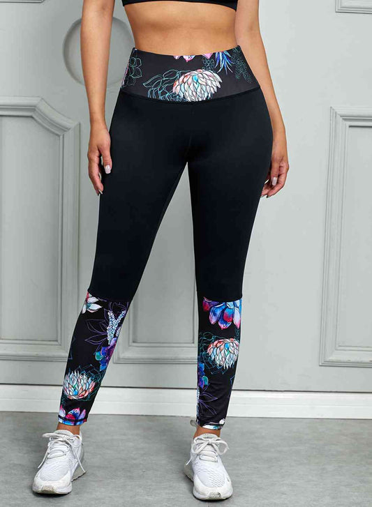 FancyThreads Printed Wide Waistband Active Leggings