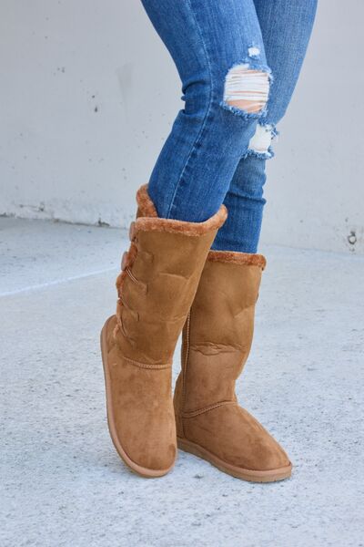 Forever Link Tan Warm Fur Lined Flat Boots