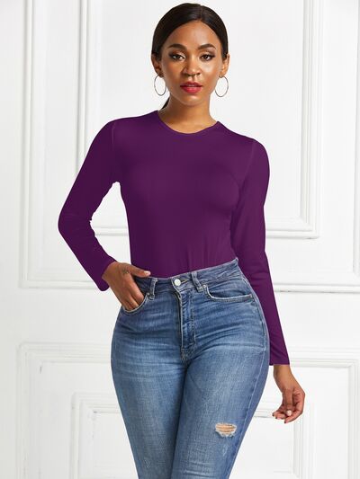 Women's Ava Round Neck Long Sleeve Bodysuit