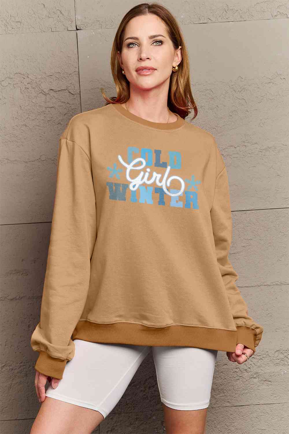 Simply Love SEASONAL Full Size COLD WINTER Graphic Long Sleeve Sweatshirt