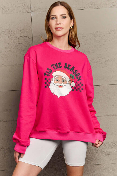 Simply Love Full Size Santa Graphic Long Sleeve CHRISTMAS Sweatshirt