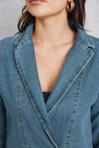 Pocketed Button Up Denim Jacket