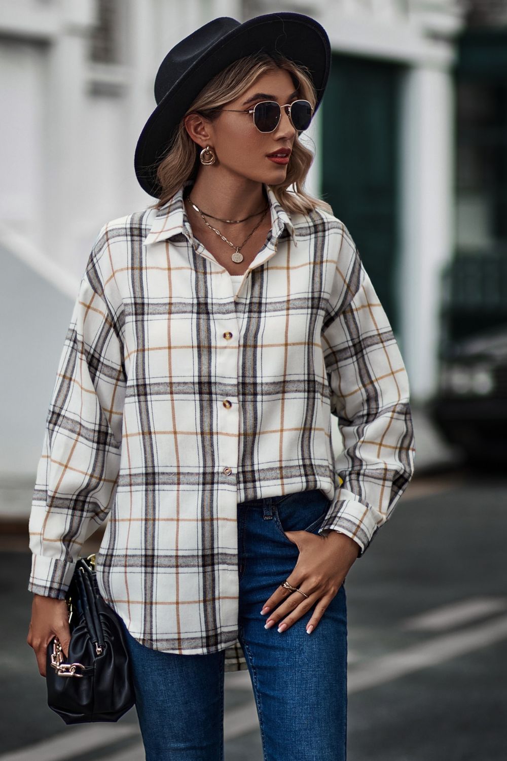 Full Size Plaid Long Sleeve Shirt