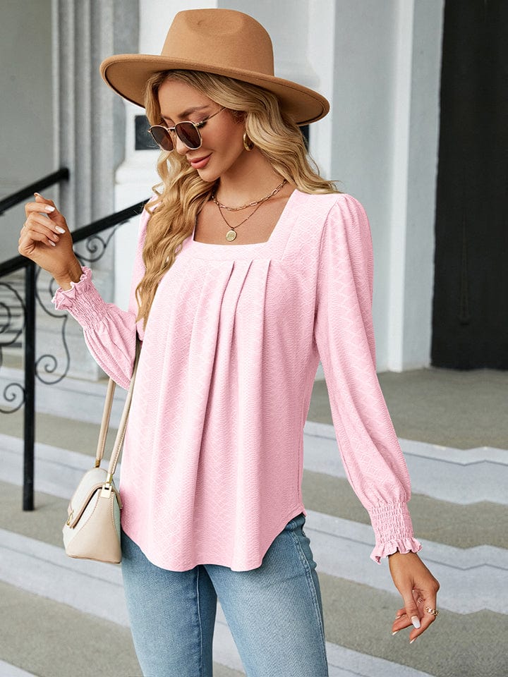 Full Size Square Neck Puff Sleeve Blouse