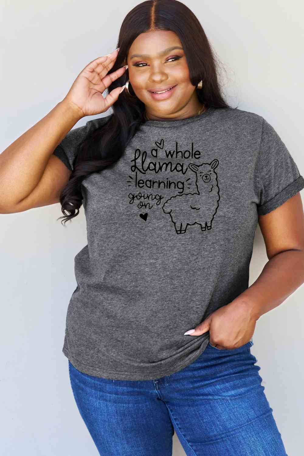 Simply Love Full Size Llama Learning Graphic T-Shirt