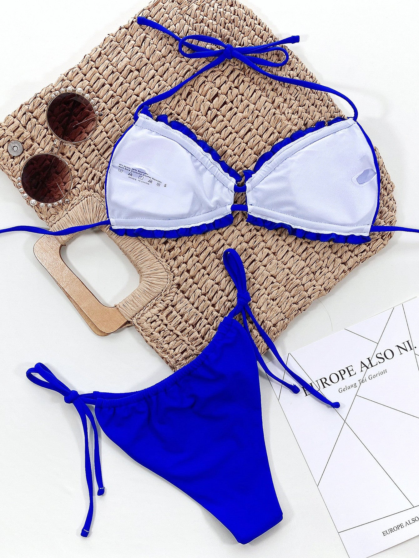 BEACHIN' Frill Trill Halter Neck Bikini Set