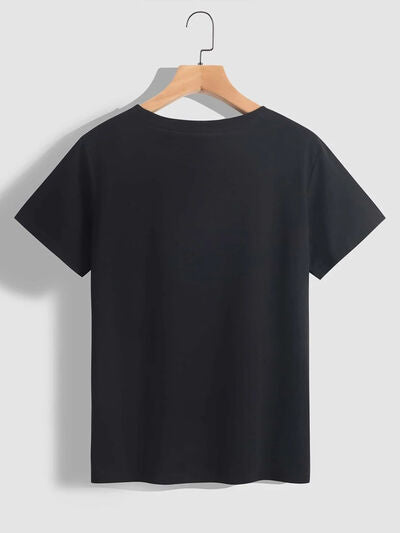 Graphic Round Neck Short Sleeve T-Shirt