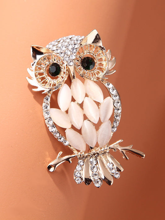 Rhinestone Detail Owl Design Brooch 🔥