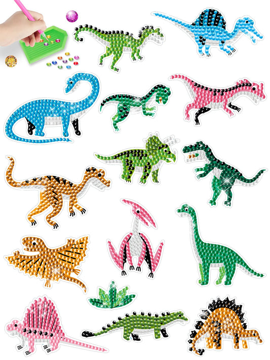 Dinosaur Pattern DIY 6 PC Diamond Art Painting Stickers for Children 💜