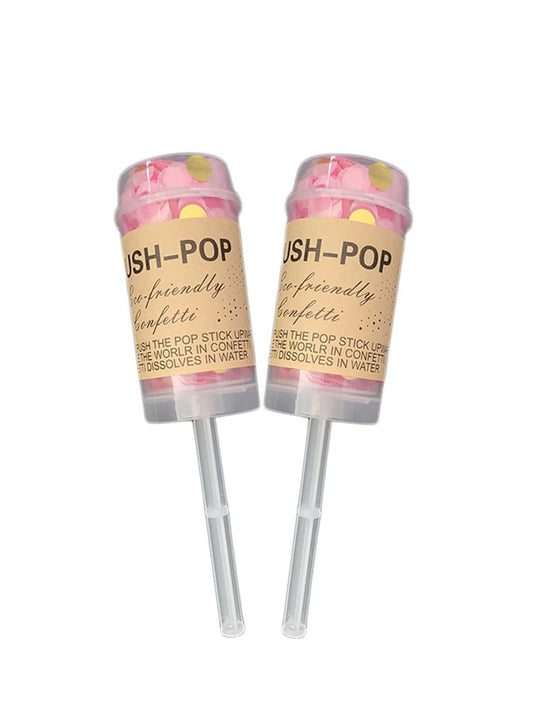Modern Plastic Multicolor Push-Pop Confetti 2pc Set for Party 🔥