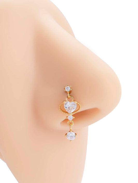 U-Shaped Stainless Steel Cubic Zirconia Decor Nose Stud 🔥
