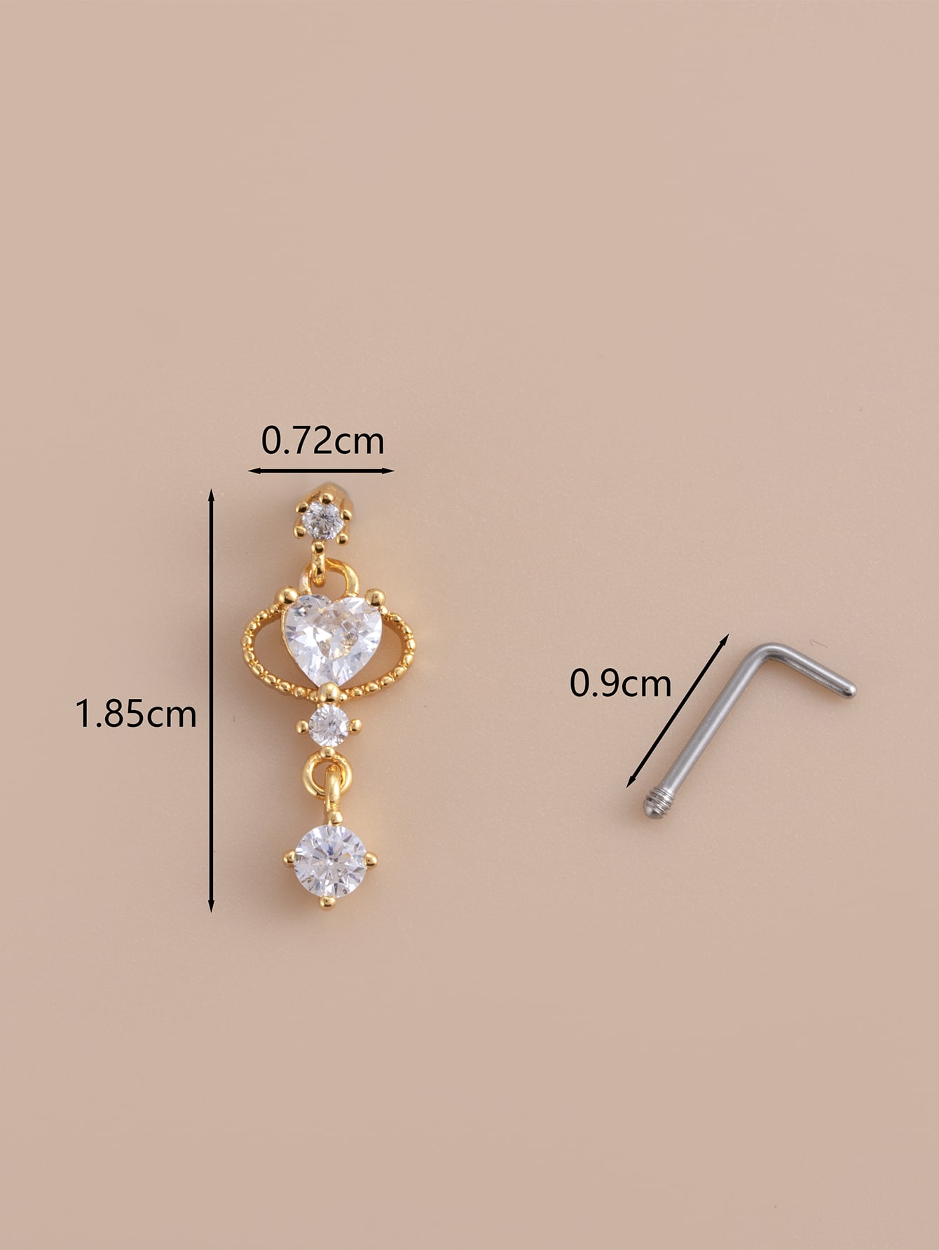 U-Shaped Stainless Steel Cubic Zirconia Decor Nose Stud 🔥