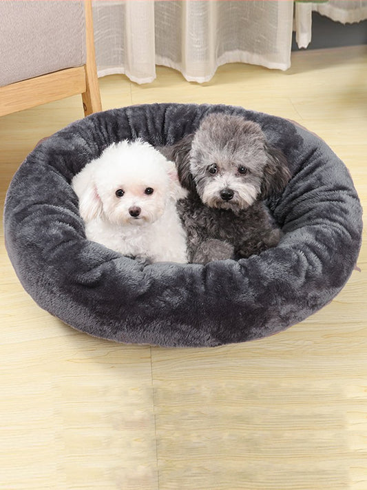 Pretty Pet Solid Plain Plush Pet Bed for Cat and Dog 🔥