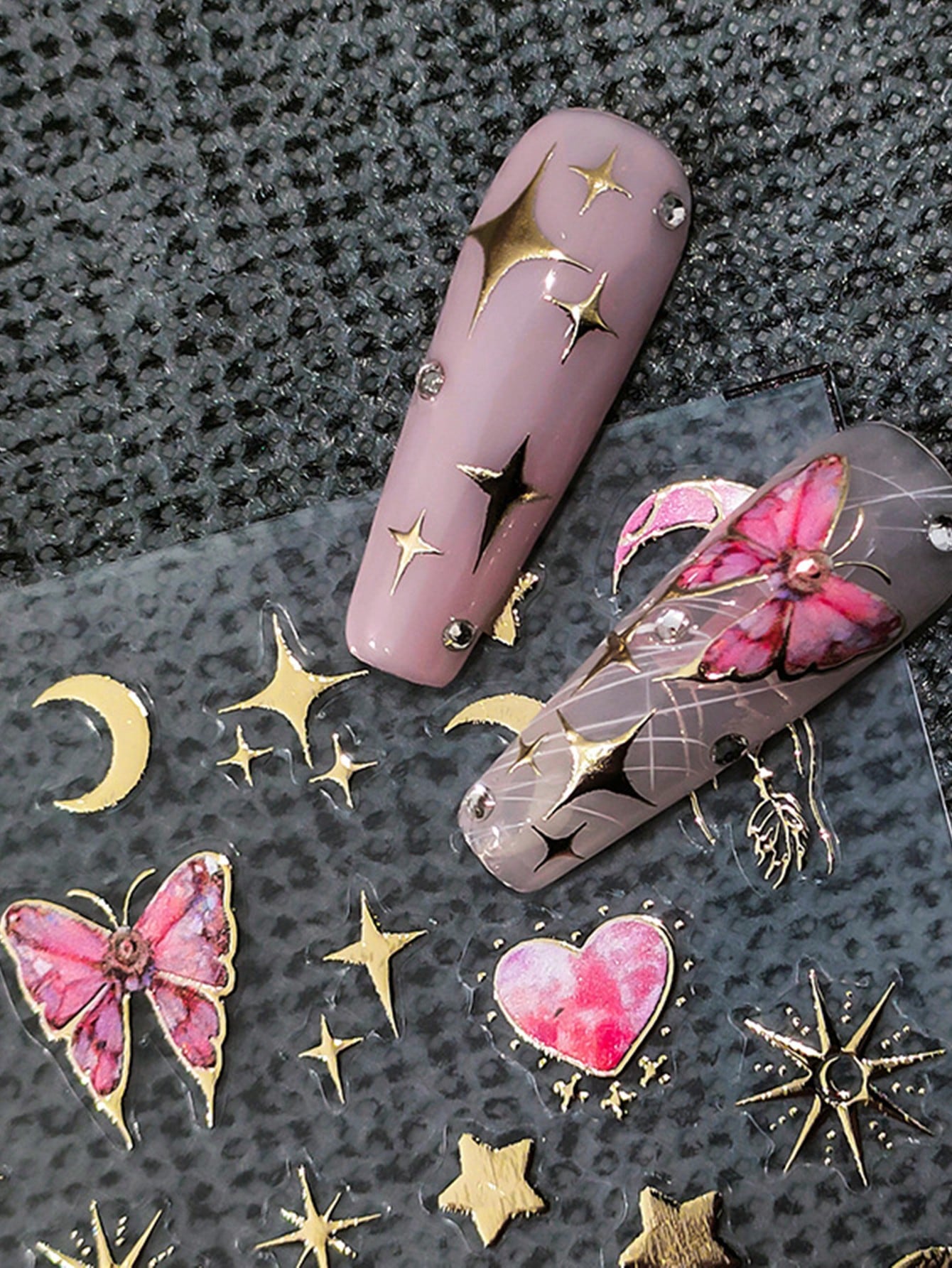 Beauty from Beyond 1 Sheet Butterfly & Moon Pattern Nail Art Sticker Decals 🔥