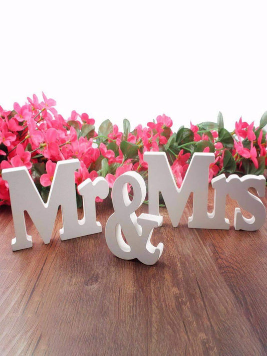 Wooden 3pc Mr. and Mrs. Wedding Party Decorative Item 💜
