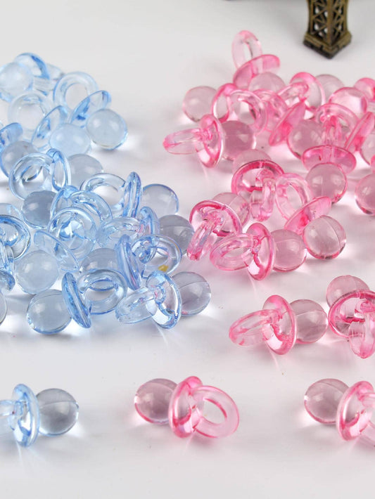 50 Small Plastic Pieces of Clear Pacifier Throwing Decoration 💜