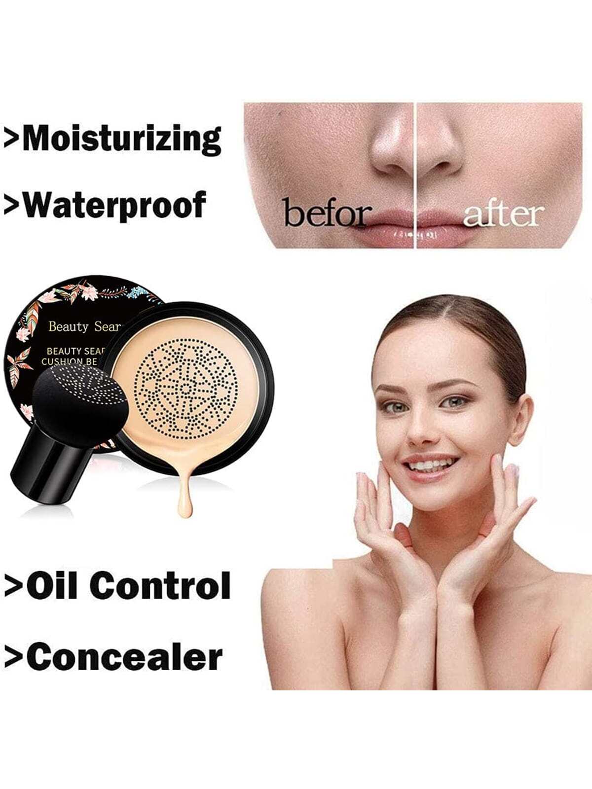 BEAUTY SEARCHER Air BB Cream Foundation Concealer Makeup Moisturizing Brightening Pigment Liquid, Even Skin Tone Base💜