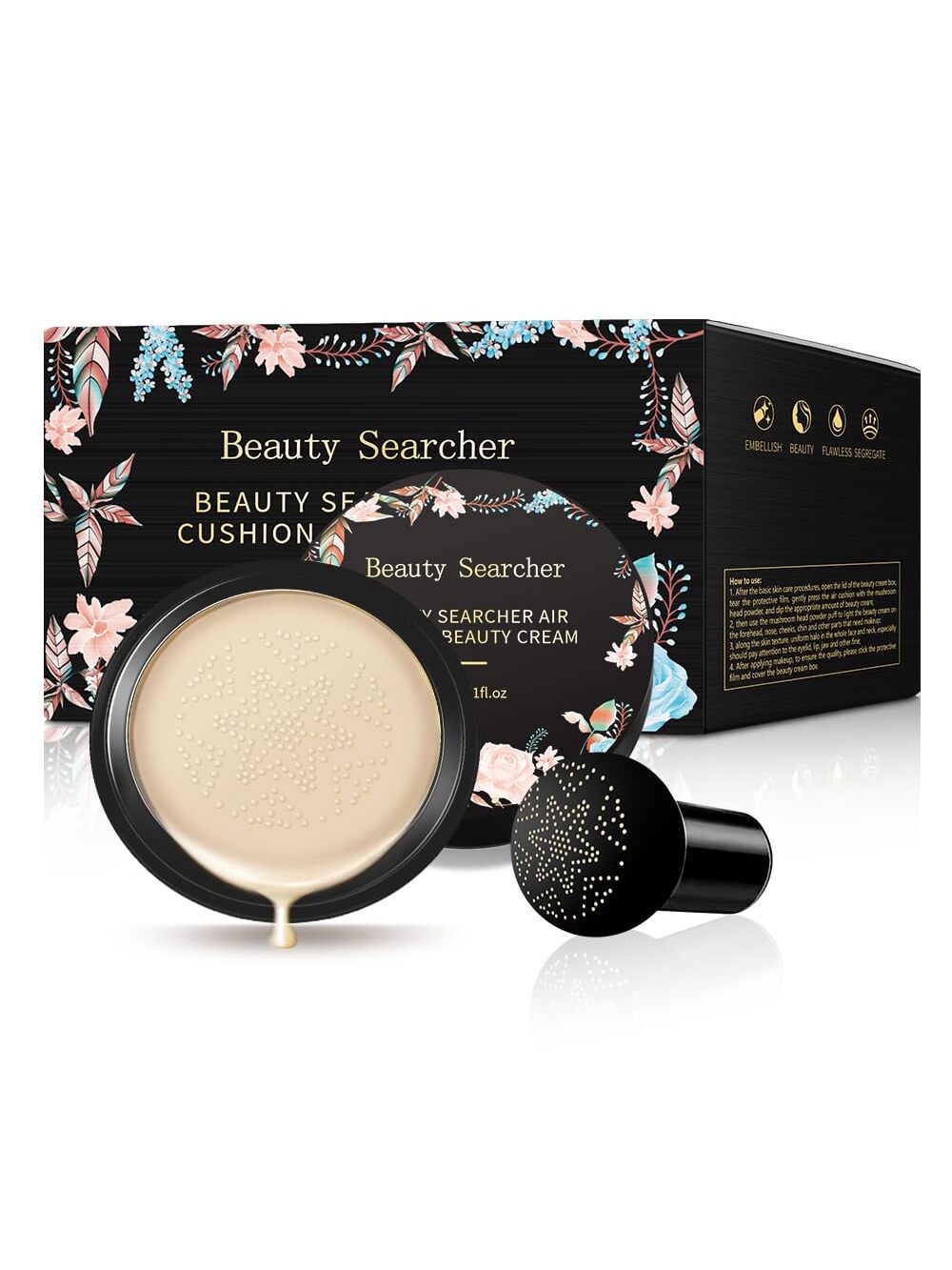 BEAUTY SEARCHER Air BB Cream Foundation Concealer Makeup Moisturizing Brightening Pigment Liquid, Even Skin Tone Base💜