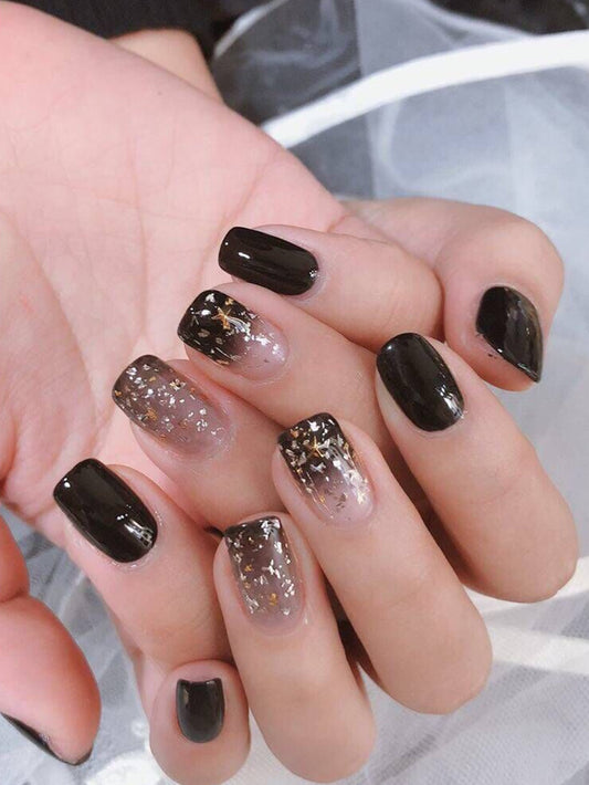 Beauty from Beyond 1 Sheet Black Ombre Nail Stickers & Nail File 🔥