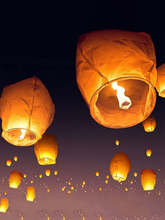 5 PC Chinese Paper Lanterns Flame Retardant Oval White Paper for Party 🔥