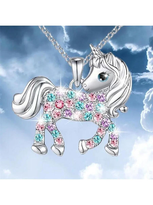 Children's Colorful Rhinestone Unicorn Necklace 🔥