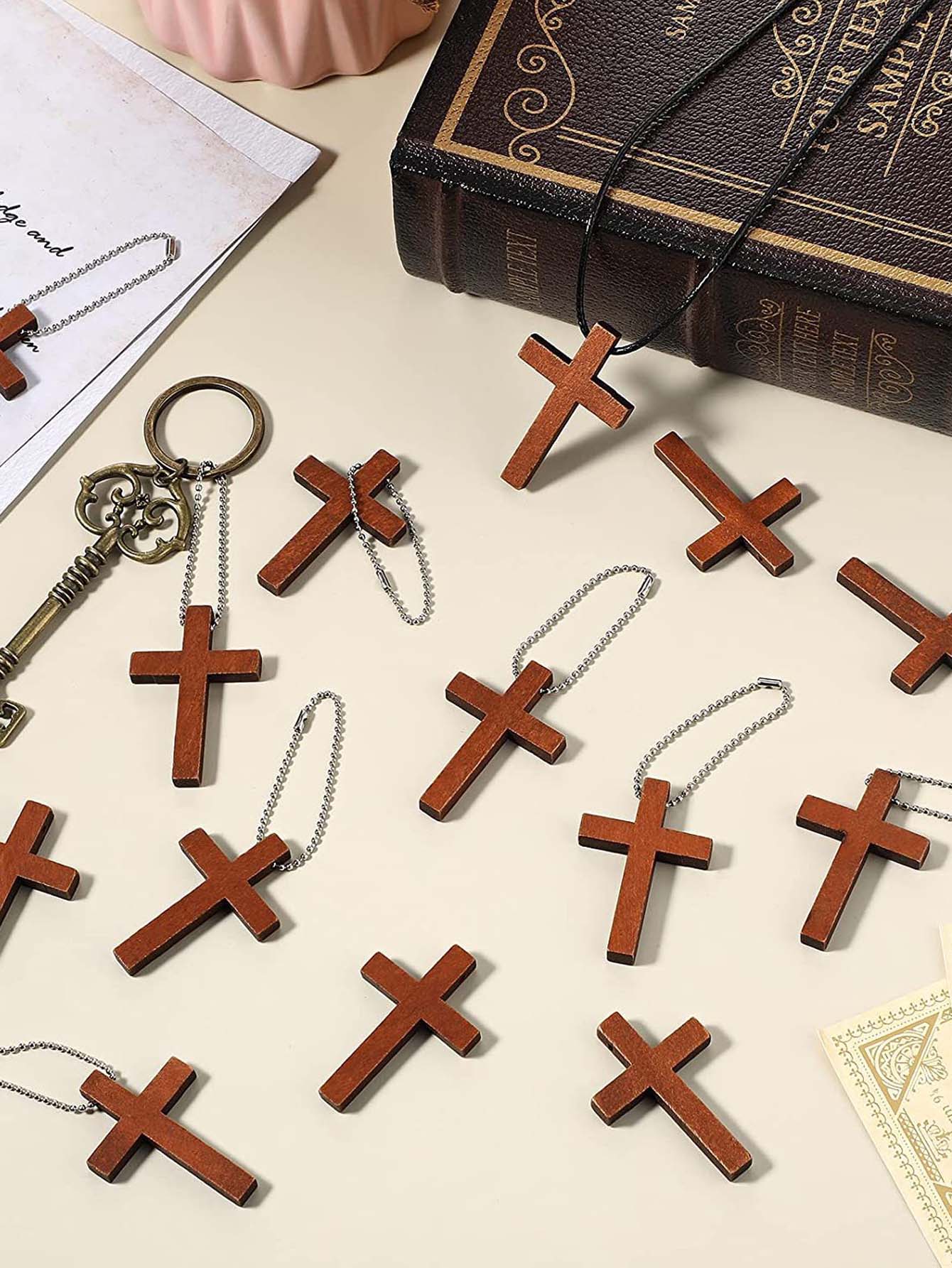 DIY Wood Mini Crosses 10 PC Set for Crafts or Jewelry Making 💜