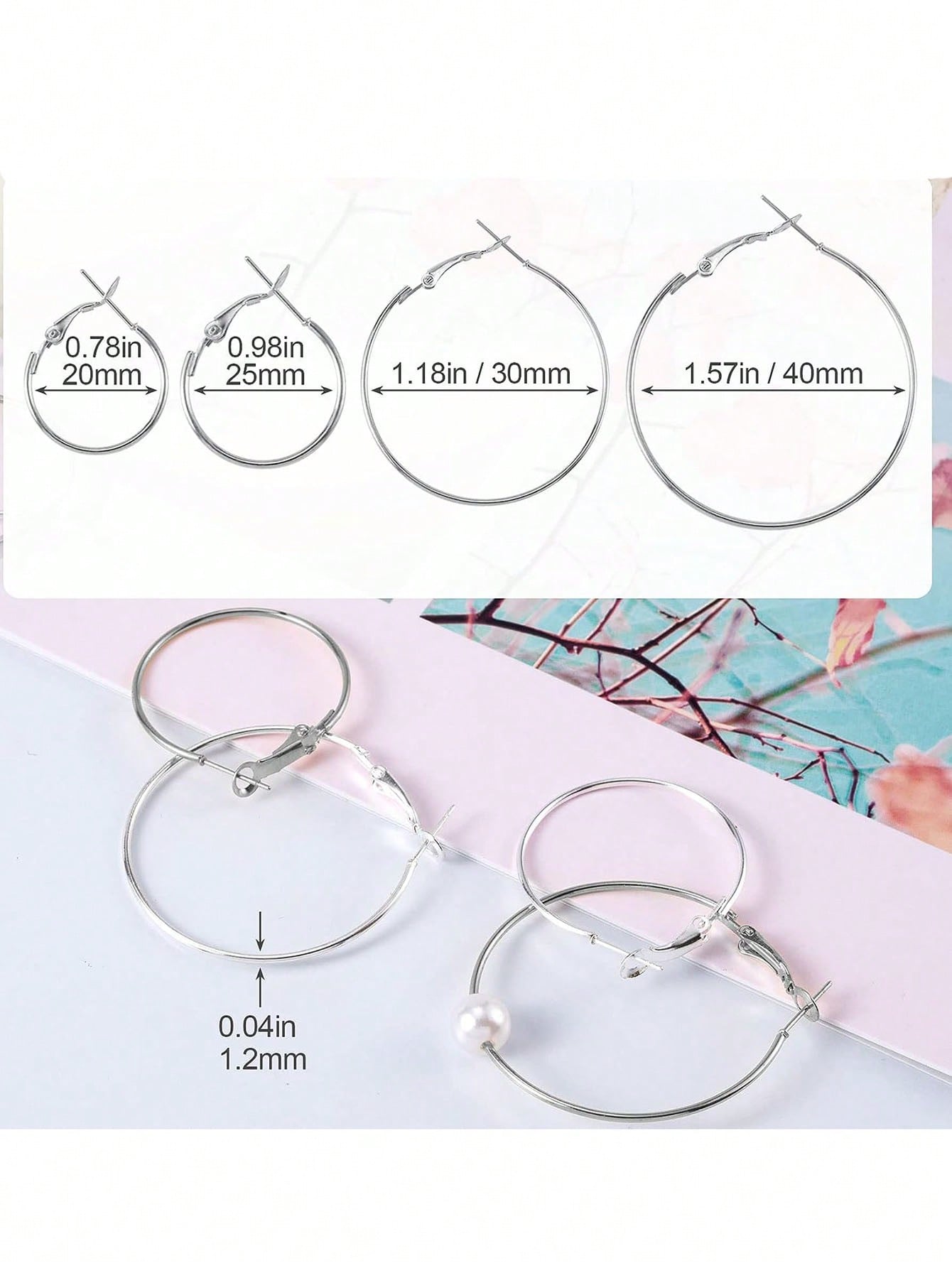 Alloy Circle Shaped Earring Hoops For DIY Jewelry Making, 32 pc Allergy-free 💜