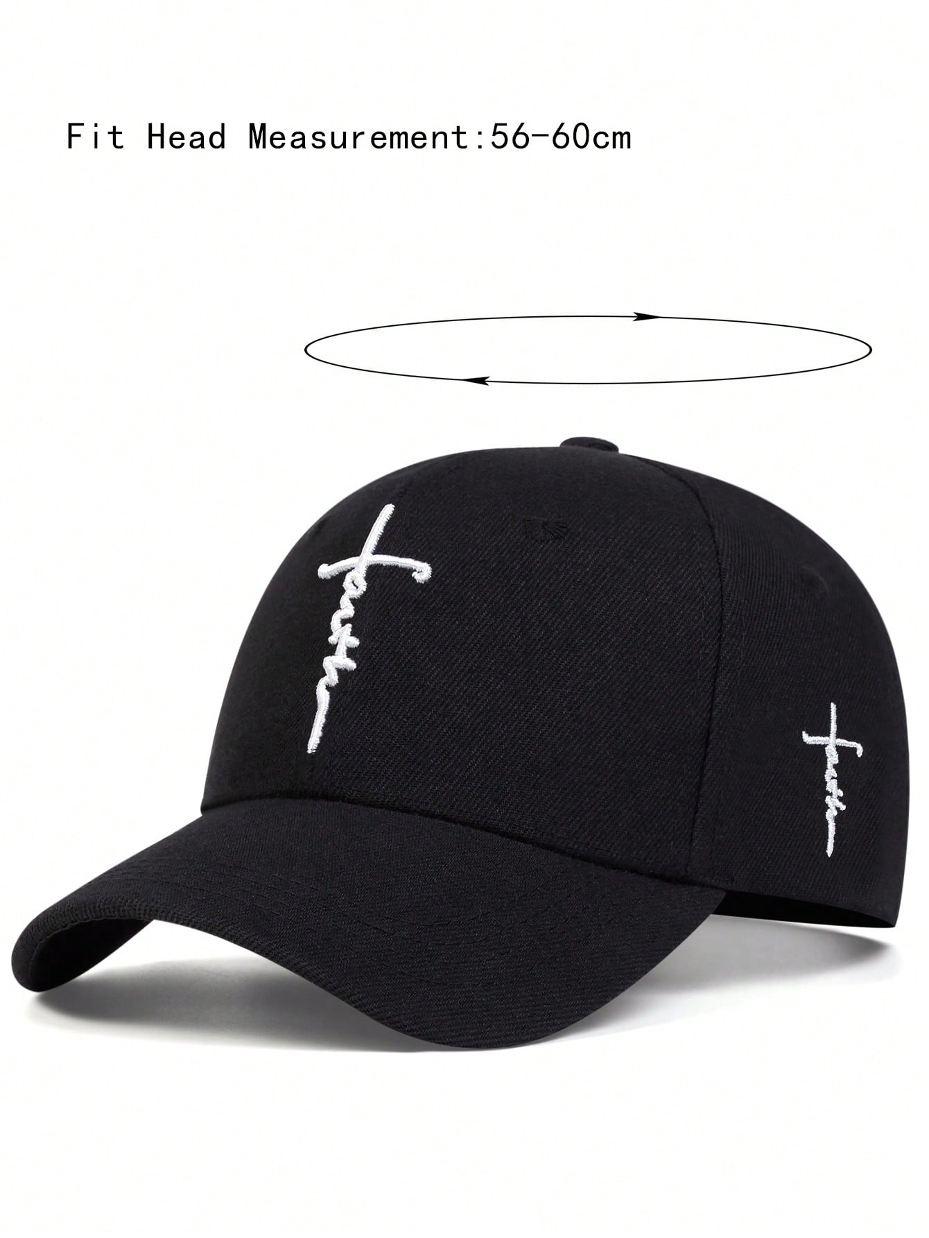 Men's Faith Letter Embroidery Baseball Sun-proof Adjustable Cap Hat 💜