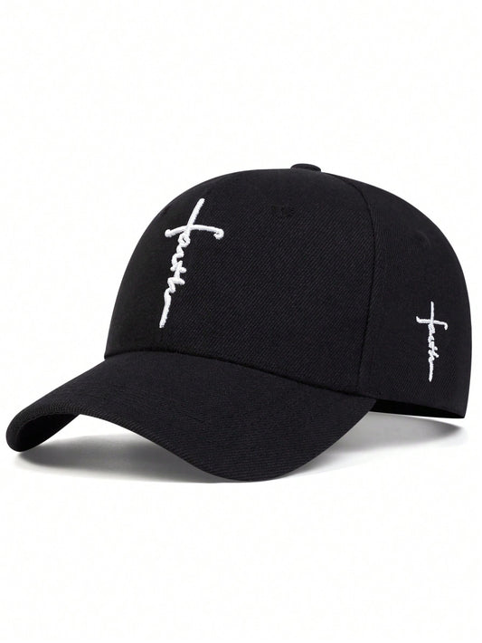 Men's Faith Letter Embroidery Baseball Cap, Sun-proof and Adjustable Hat 🔥