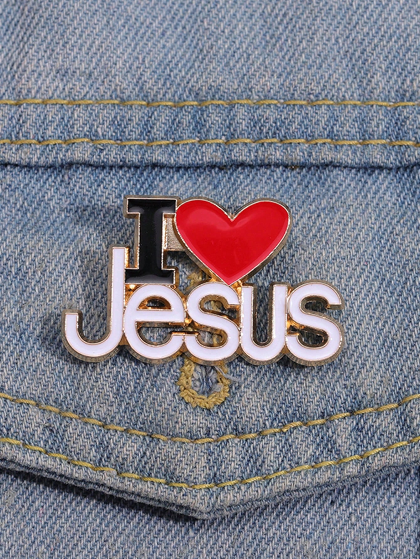 I Love Jesus Enamel Pin, Heart Christian Love Faith 💜